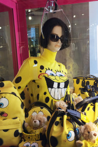 A Moschino Sponge Bob grabber machine in the store. © Suzy Menkes