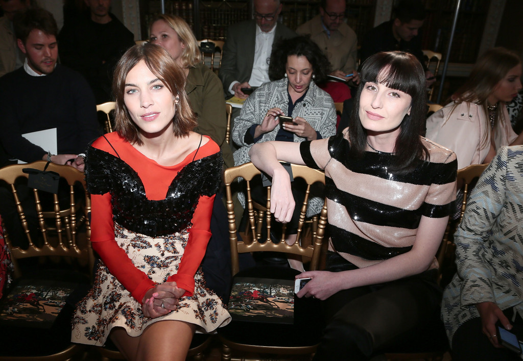 WOODSTOCK, ENGLAND - MAY 31: Alexa Chung and Erin O'Connor attend the Dior Cruise Collection show 2017 at Blenheim Palace on May 31, 2016 in Woodstock, England. (Photo by Victor Boyko/Getty Images for Dior)