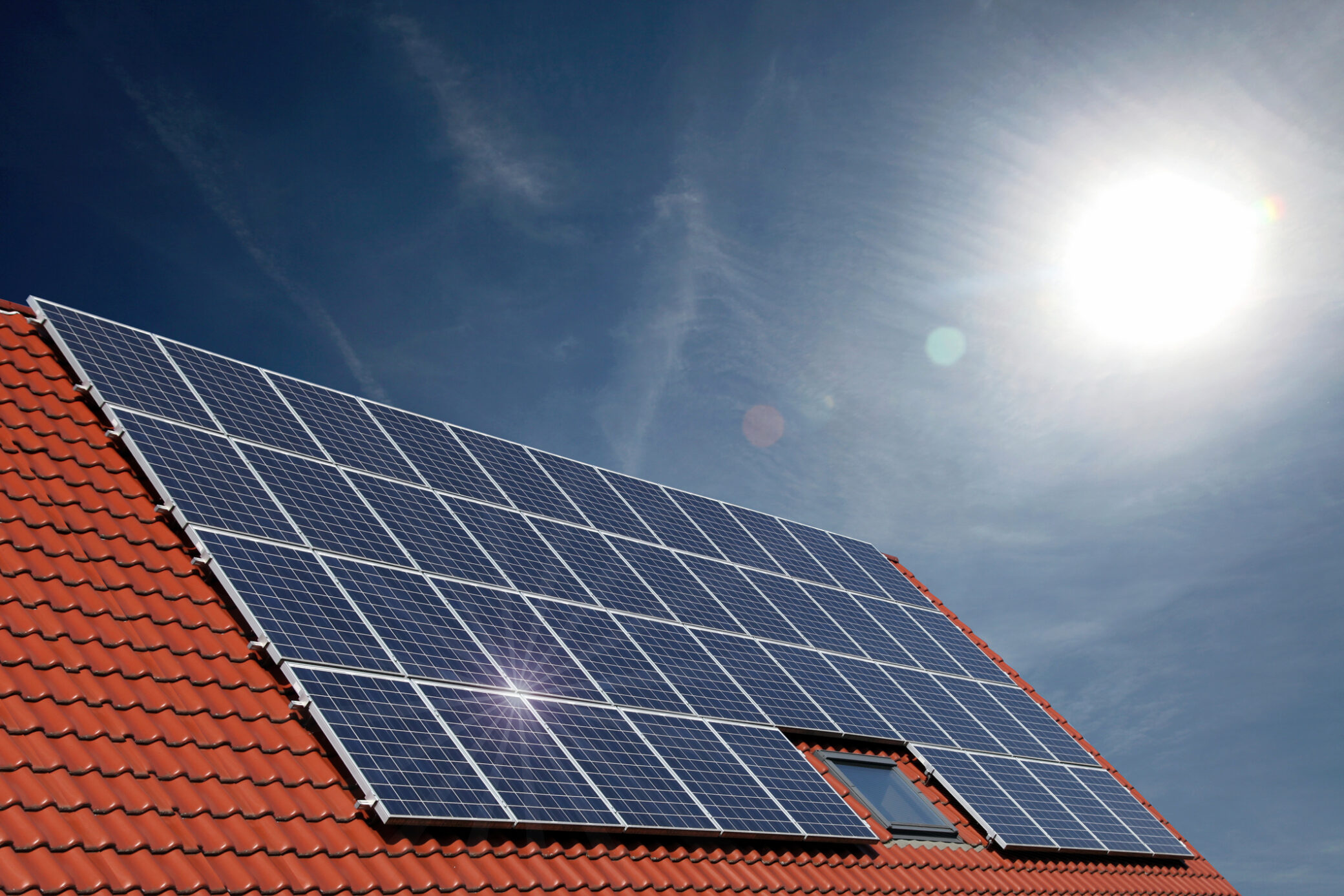 Poupança energética com painéis solares
